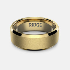 8mm Beveled Ring Set - 24K Gold - Tantalum