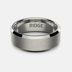8mm Beveled Ring Set - Platinum - Tantalum