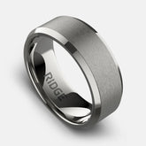 8mm Beveled Ring Set - Platinum - Tantalum