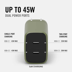 Wall Charger Set - 45W - Matte Olive
