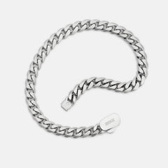 6mm Curb Bracelet - Platinum - Medium