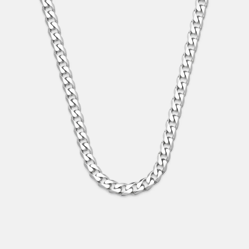 5mm Curb Chain - Platinum - 20"