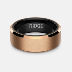 8mm Beveled Ring Set - 18K Rose Gold