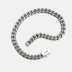 6mm Curb Bracelet - Titanium - Medium