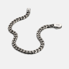 6mm Curb Bracelet - Titanium - Medium