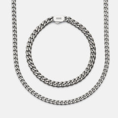 6mm Curb Bracelet - Titanium - Large
